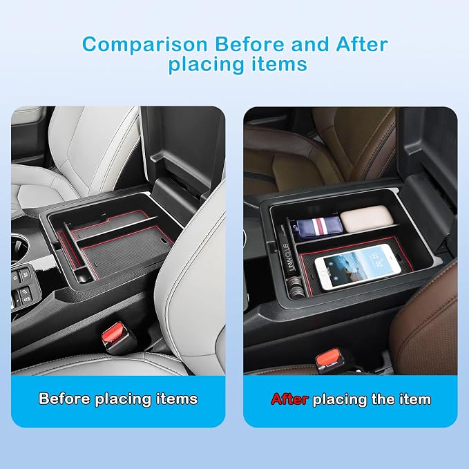 EDBETOS Center Console Organizer Compatible with 2023-2026 Honda Pilot, 2024 2025 2026 Honda Ridgeline/Passport Insert Tray Secondary Storage Armrest Box ABS Plastic Material, Red