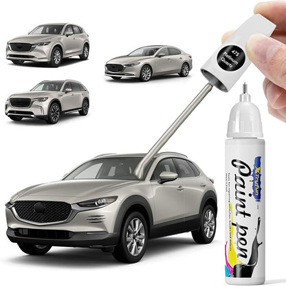 47S Platinum Quartz Touch Up Paint Compatible with Mazda, DIY Car Paint Scratch Repair, Quick & Easy Fix Automotive Scratch Repair for CX-5/CX-3/CX-30/CX-90/Mazda3/Miata/MX-5