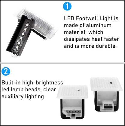 Jaronx Compatible with BMW LED Footwell Ambient Light for 1' F20, 2' F22, 3' F30, 4' F32, 5' F10, 7' F01, X3 F25, X4 F26, Under Dash Ambient Lights Interior LED Atmosphere Lighting