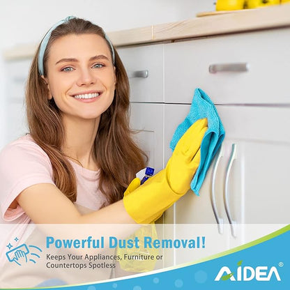 AIDEA Microfiber Cleaning Cloth-100PK, Soft Microfiber Towels for Cars, Absorbent Cleaning Rags, Lint-Free Streak-Free Wash Cloths for House, Kitchen, Window(12in.x12in.)