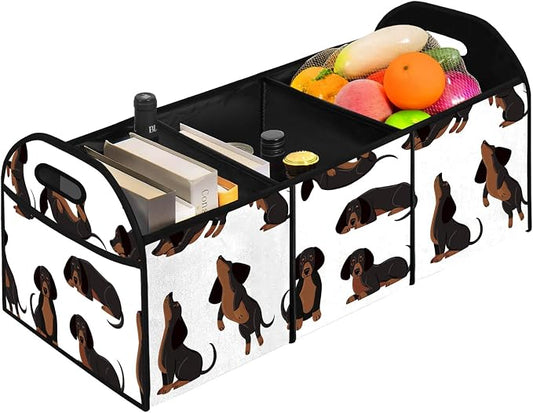 Dog Car Trunk Storage Box with Pockets Car Accessory for SUVs Cars Automotive Organizer