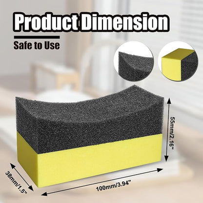 Uenhoy 8 Pcs Tire Contour Dressing Applicator Pads Tire Dressing Shine Sponge, Color Polishing Sponge Wax Buffing Pads for Car Class & Painted Steel & Porcelain