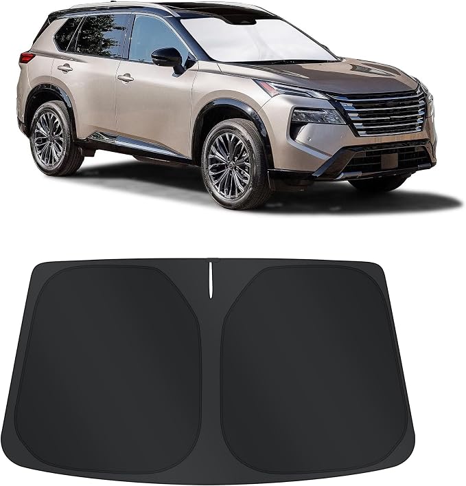 TINGLU Sun Shade for Nissan Rogue 3rd Gen.2021-2024 2025 2026(Not for Rogue Sport) Accessories Windshield Sun Shade Window Shade UV Rays Protection Sun Visor Cover
