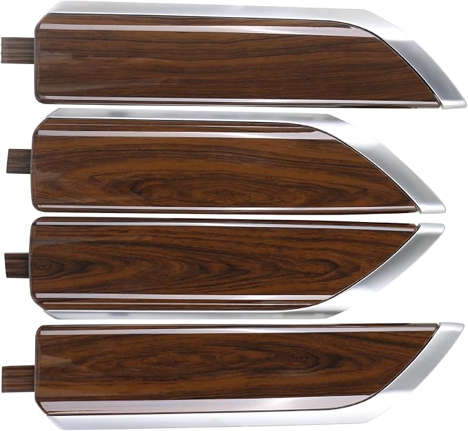 Interior Door Panel Trim Molding Kit Wood Grain Compatible with Chevrolet Chevy Silverado & GMC Sierra Crew Cab Truck Door Parts Accessories 2019 2020 2021 2022 2023 2024 Replaces 84469330