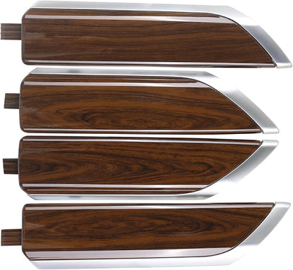 Interior Door Panel Trim Molding Kit Wood Grain Compatible with Chevrolet Chevy Silverado & GMC Sierra Crew Cab Truck Door Parts Accessories 2019 2020 2021 2022 2023 2024 Replaces 84469330