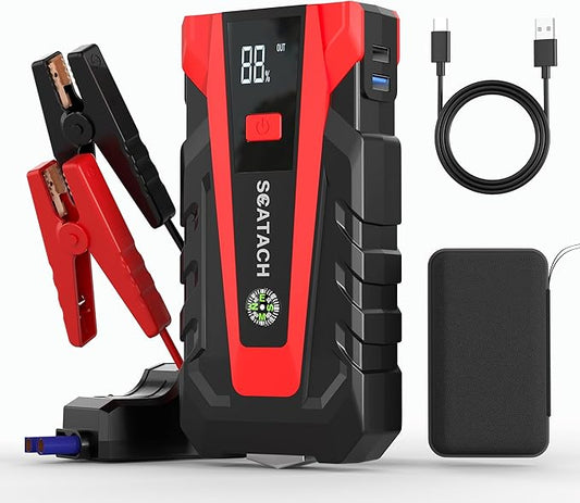 Scatach 3000A Car Battery Jump Starter,12V Jump Starter Battery Pack Portable (up to 9.0L Gasoline and 7.0L Diesel Engine), Jump Box with 3 Modes Flashlight and Jumper Cables