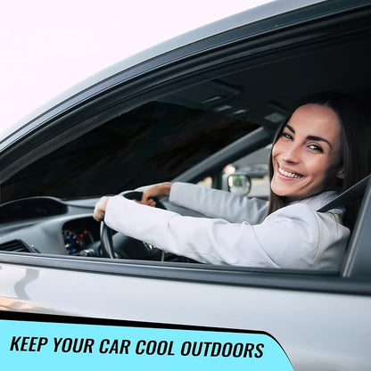 Avisky Windshield Sun Shade for Cars, Trucks & SUVs, Polyester Front Window Sunshade to Block UV Rays & Heat, Foldable Auto Front Windshield Cover, 57“x31”