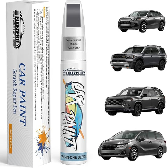 NH-797M Modern Steel Metallic Car Touch Up Paint for Honda, Color Match Auto Paint Repair Pen,Professional Car Scratch Repair Pen Kit Quick & Easy to Use