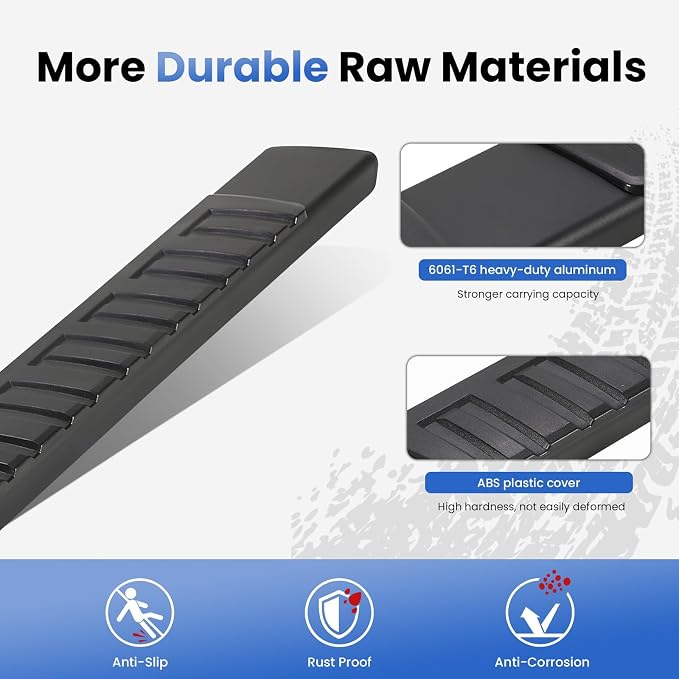 PZ 6" Running Boards Side Steps Compatible with 2019-2026 Chevy Silverado/GMC Sierra 1500 Crew Cab,2020-2026 Silverado/Sierra 2500/3500HD,500LBS No Drill Truck Running Boards Direct Fit Nerf Bar