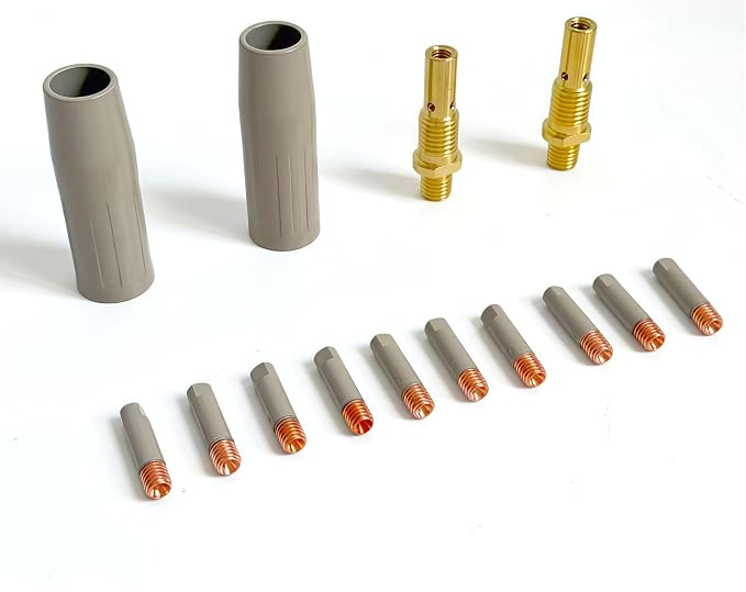 14pcs Mig Welding Torch Accessory Kit with Non-Stick Coating; .030" Ceramic Welding Tips MIG Welder Accessories,For Lincoln Magnum 100L Weld-Pak,gas nozzles 21-50 1/2",gas diffusers (0.030”)