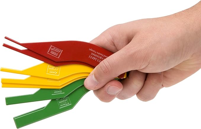 Steelman 8-Piece Brake Lining Thickness Gauge Set for Mechanics, Use with Disc and Drum Brake Pads, Color-Coded, Steel, Stamped Metric and SAE Callouts