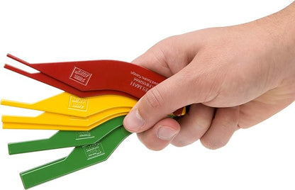 Steelman 8-Piece Brake Lining Thickness Gauge Set for Mechanics, Use with Disc and Drum Brake Pads, Color-Coded, Steel, Stamped Metric and SAE Callouts