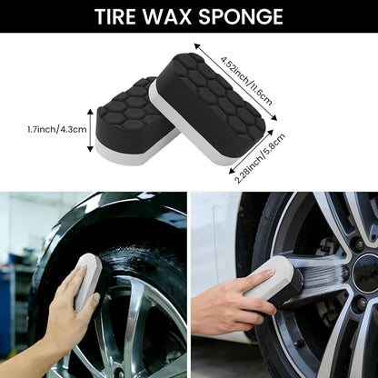 7PCS Wheel Cleaner Brush Kit, Tire Brushes, Rim Cleaner Brush,Car Detailing Brushes, Tire Shine Applicator Pad, Car Wash Tools for Wheels and Tires No Spatter