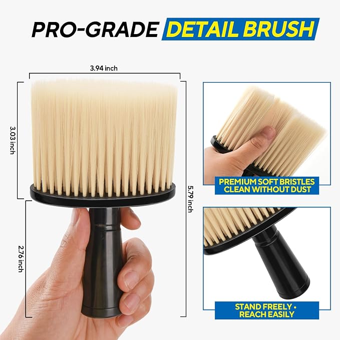 Car Detailing Brush, Automotive Interior Dusting Brush, Soft Car Interior Cleaning Tool for Dashboard Interior, Leather, Keyboard, Scratch-Free (2PCS-C)