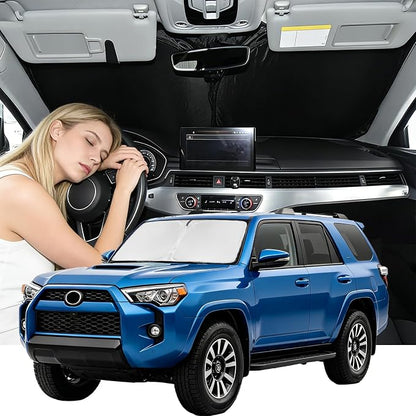 Windshield Sunshade for Toyota 4RUNNER 2025-2026 Sun Shade Car Windshield Accessories Upgrade 4 Layers Blocks UV Rays Custom Fit 4RUNNER Car Window Shades Windshield 240T Keep Cool Foldable