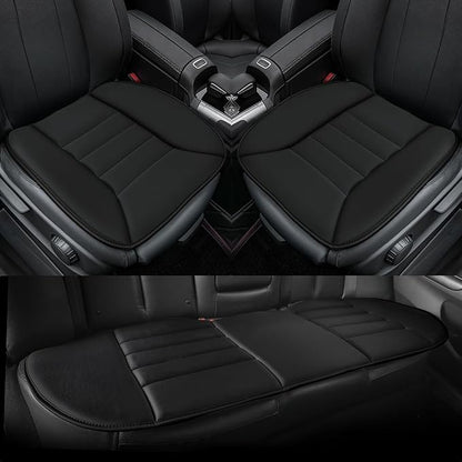 kingphenix 3-Piece Car Seat Cushion Set, 1.2inch Memory Foam Comfort, 2 Front Automotive Seat Cushions + Rear Bench Cushion, Non-Slip Bottom, Fits Sedan SUV Truck Van, Car & Office Chair, Black