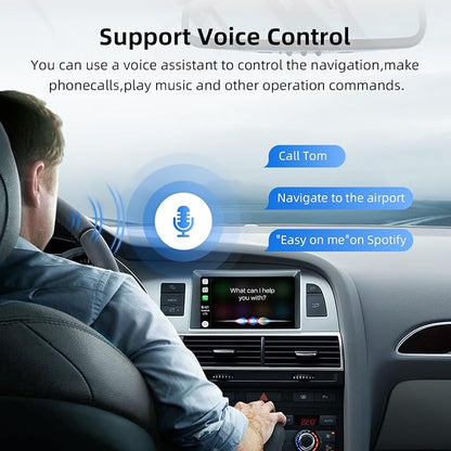 CarPlay Android Auto Adapter Decoder Retrofit Kit Fits Audi 2009-2015 A6 Q7 with MMI 3G System, Supports Wireless CarPlay&Android Auto/Voice Control/Mirror Link/Camera/USB Drive/Navigation etc