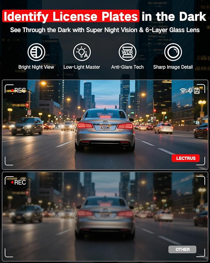 4K +2.5K Dash Cam Front and Rear, Free 64GB Card Included, 5.8GHz WiFi Dash Camera for Cars, Built-in Night Vision, G-Sensor,170°Wide Angle, App Control, 3" IPS, 24H Parking Mode, Max 256GB