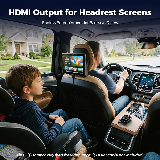 LAMTTO Wireless CarPlay and Android Auto Adapter with Gemini AI,4-in-1 Magic AI Box Video Player for YouTube TikTok, Dual WiFi,HD Media Port,USB Drive,Mirror Link for OEM Wired Carplay Cars 2016-2024
