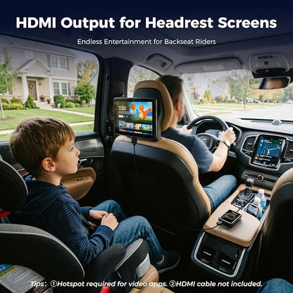 LAMTTO Wireless CarPlay and Android Auto Adapter with Gemini AI,4-in-1 Magic AI Box Video Player for YouTube TikTok, Dual WiFi,HD Media Port,USB Drive,Mirror Link for OEM Wired Carplay Cars 2016-2024