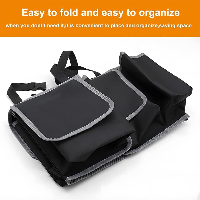 Trunk Organizer For Suv, Backseat Hanging Car Organizer And Storage,Large Capacity Foldable Trunk Organizer For Suv,Jeep/Truck/MPV,Car Accessories Interior(36"*10") Black