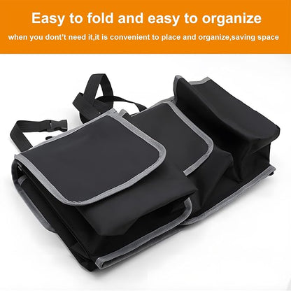 Trunk Organizer For Suv, Backseat Hanging Car Organizer And Storage,Large Capacity Foldable Trunk Organizer For Suv,Jeep/Truck/MPV,Car Accessories Interior(36"*10") Black