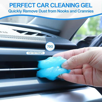 IPELY 6 Pack Car Cleaning Supplies – Car Duster Interior & Brush Interior & Cleaning Gel, Car Detailing Cleaning Kit for Cars, Trucks, SUVs & RVs