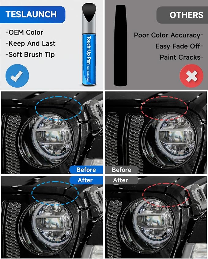 Touch Up Paint Compatible with Jeep Exact Match Touch Up Paint Car Scratch Repair (Brilliant Black Pearl(PXR/AXR) Compatible with Cherokee/Grand Cherokee/Liberty)
