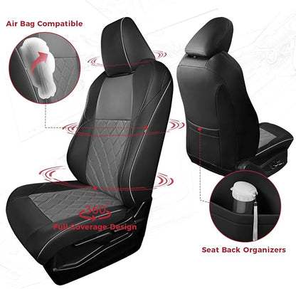 FREESOO for Toyota Corolla Seat Covers 2020-2026 SE/SE Apex Nightshade & 2023-2025 XSE & 2025 FX, Custom Car Seat Covers, Leather Car Seat Cover, Waterproof Seat Covers for Cars, Black Gray Full Set