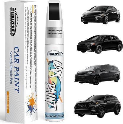218 Attitude/Midnight Black Metallic Car Touch Up Paint for Toyota, Color Match Auto Paint Repair Pen,Professional Car Scratch Repair Remover Pen Quick Drying, Easy to Use