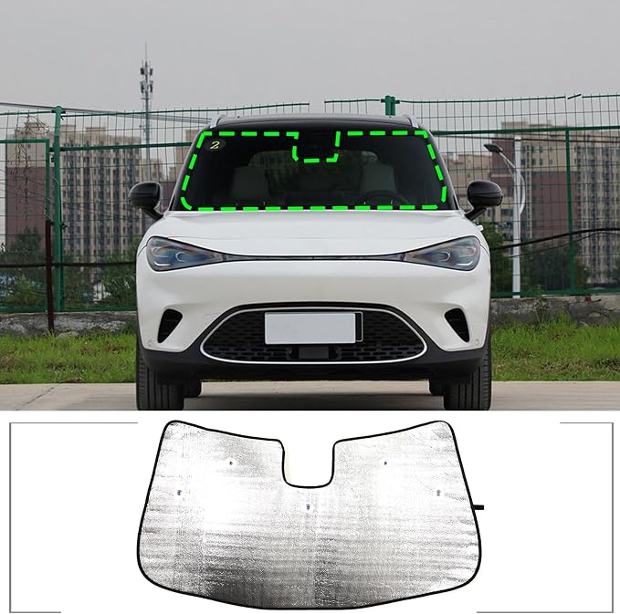 Windshield Sun Shade Compatible with Mercedes-Benz Smart #1 2022-2023 Foldable Front Windshield Sunshade Protector, Block UV Rays Keep Your Car Cooler