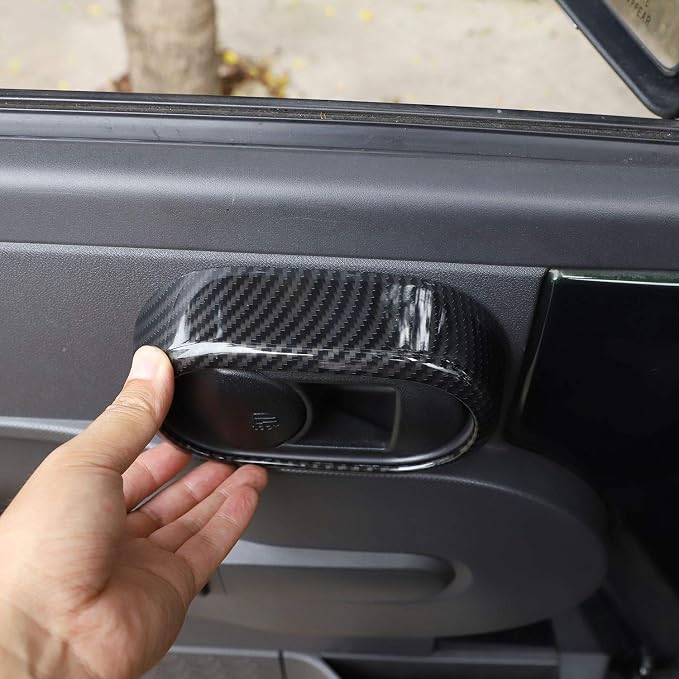 JeCar Interior Door Handle Cover Trim for 2007-2010 Jeep Wrangler JK Unlimited 4 Door Carbon Fiber Interior Accessories(4pcs)