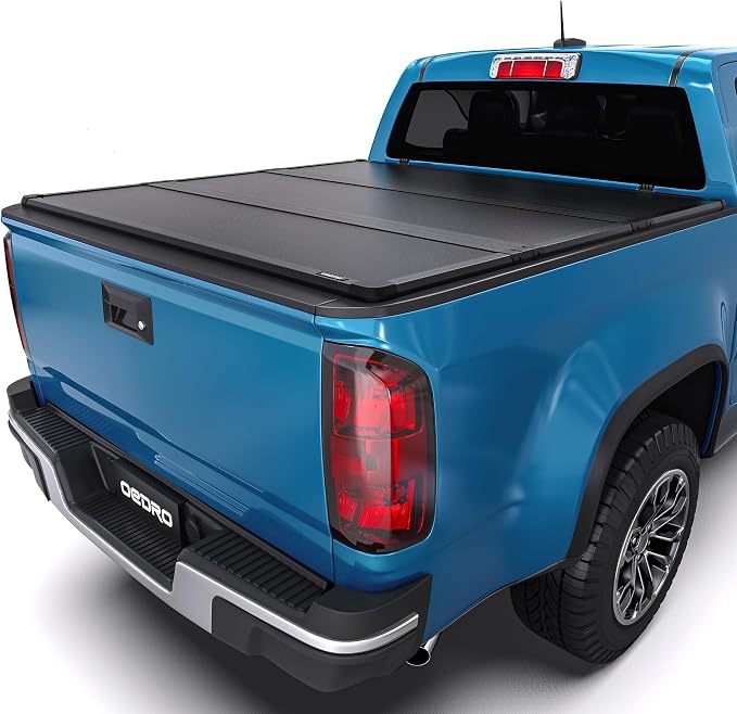 OEDRO FRP Hard Tri-fold Tonneau Cover Fold Truck Bed Covers Fits for Chevy Colorado/GMC Canyon 2015-2022 with 6.2 Feet Bed
