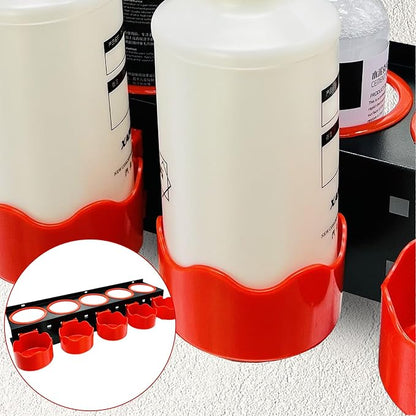 2 Pack Wall Mount Spray Bottle Holder Rack, 10-Hole Garage Organizer with Hooks for Car Detailing, Cleaning Supplies, Beauty Salon Tools - Heavy Duty Metal, Includes Mounting Hardware