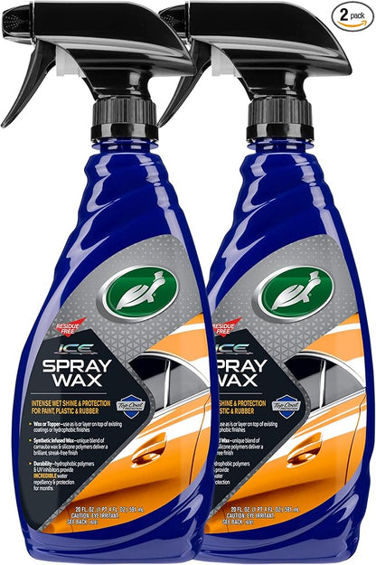Turtle Wax 53878 ICE Spray Wax, Ultimate High Shine Wax Finish, For Use on Car Paint, Trim and Plastics, Safe for Motorcycles, RV's, Trucks and More, 20 oz. (Pack of 2)