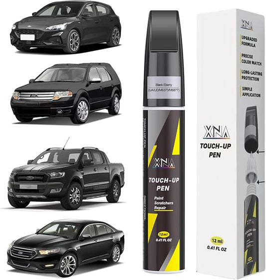 XNA Black Ebony(UA/UD/M6373/M6877) for Ford Touch Up Paint, Car Scratch Remover for Nicks and Chips Repair, 2-In-1 Quick & Easy Fix Car Scratch Repair Kit with Exact Color-Matched
