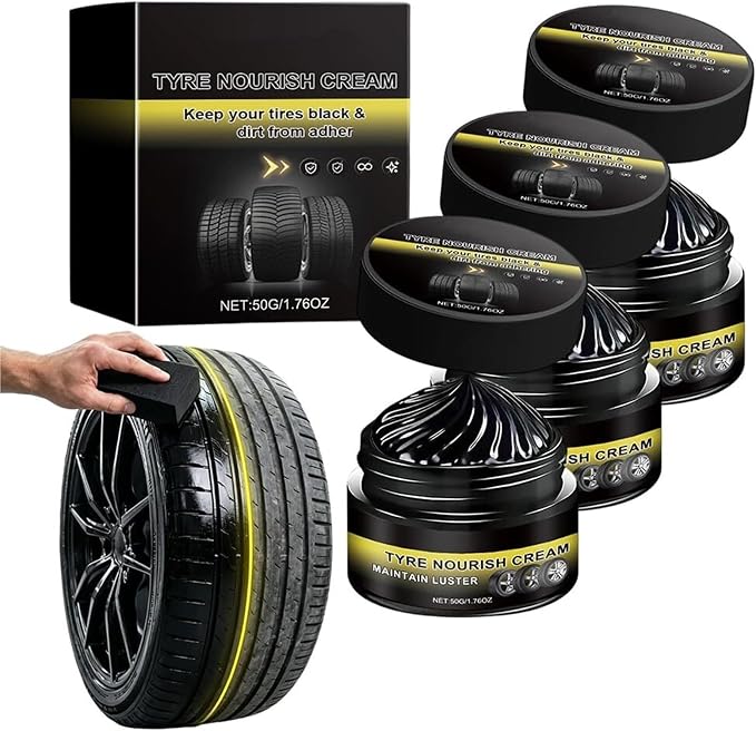 New 2026 Car Tire Ceramic - Powerful Wheel Cleaning Refurbish Wax, Tyre Nourish Cream, Tire Wax for Ultimate Wheel Protection, Restores Black Gloss, Blocks UV(Black 3PCS)