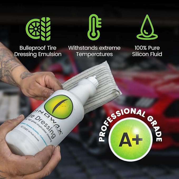 Tire Dressing, Tire Shine, Tire, Vinyl, and Rubber Dressing, Tire and Wheel Care Products, 32 Oz