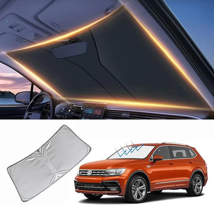 Windshield Sun Shade for Volkswagen Tiguan Front Window Shades Cover for 2009-2024 2025 2026 Tiguan Windshield Sun Visor Protector Car Accessories