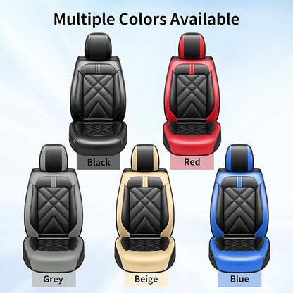 Suburban Seat Covers Fit for Chevrolet/Chevy Suburban 2007-2026, Full Coverage Leather Waterproof Breathable Seat Covers, Automotive Seat Protectors, Airbag Compatible, Front Seats Black Beige
