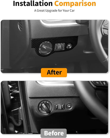 Hoolcar for Charger Carbon Fiber Interior Accessories Trim Kit fit for 2015-2024+ Dodge Charger Center Console Gear Shift Dash Dashboard Decor Cover Trim, 12pcs