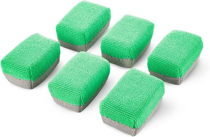 Armour Detail Supply - Block Mini Coating Applicator - Professional Microfiber Car Detailing Pads for Precise Ceramic Coating, Graphene, and Trim Restoration - 6 Pack