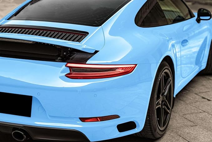 48"x60" (4FTx5FT) PPF Paint Protection Film Gloss Light Blue Self Healing Auto Bra Vinyl Wrap Invisible Scratches Shield Sheet DIY with Tool Kit