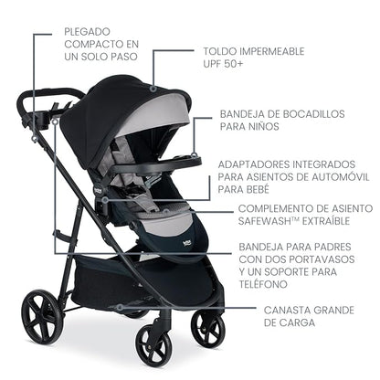Britax Willow S Infant Car Seat with Alpine Base, ClickTight Technology & Brook+ Modular Baby Stroller, Ultra-Lightweight Infant and Toddler Stroller with SafeWash Insert