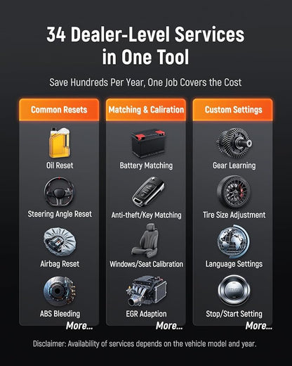 FOXWELL NT919BT All System Diagnostic Tool - Automotive Bidirectional Scan Tool, 3000+ Active Tests, 34 Maintenances, ECU Coding, CAN FD & DoIP, Lifetime Free Update, Car OBD2 Scanner for 140+ Brands