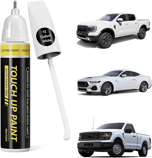 (Oxford White (YZ) Car Touch Up Paint for ford,Car Paint Scratch Repair Kit,2 in 1 Premium Scratch Remover Pen with Exact Color-Matched