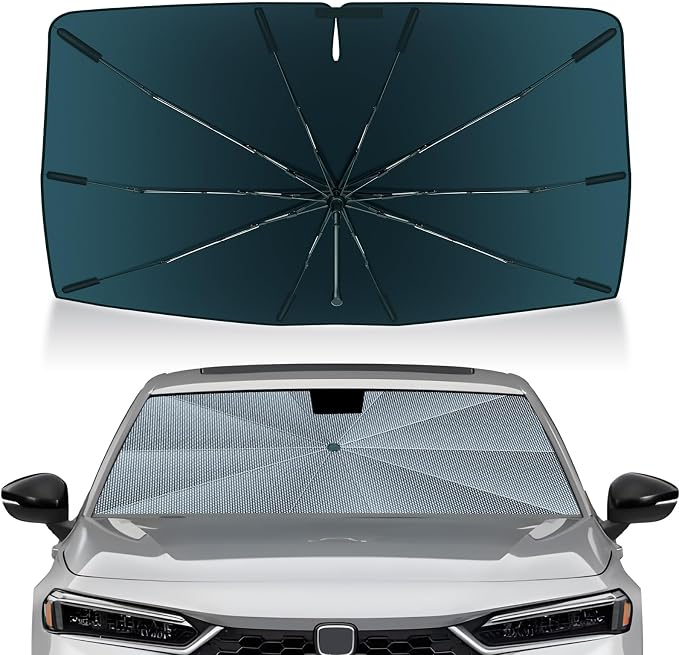 Autorder Windshield Sun Shade Umbrella for 2023-2025 Mercedes-Benz GLC Accessories,Upgraded Ice Crystal Material,Easy Setup Umbrella Sunshade for Car Windshield,100% Sun Blocking