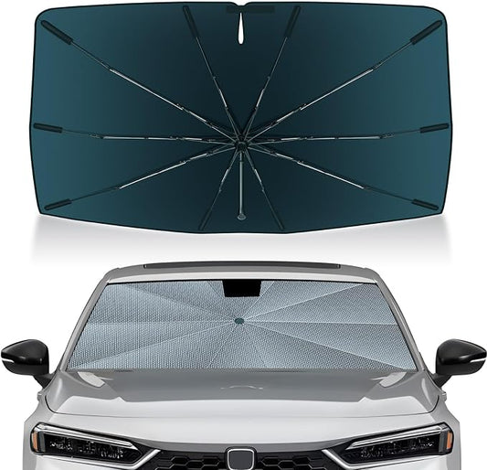 Autorder Windshield Sun Shade Umbrella for 2023-2025 Mercedes-Benz GLC Accessories,Upgraded Ice Crystal Material,Easy Setup Umbrella Sunshade for Car Windshield,100% Sun Blocking