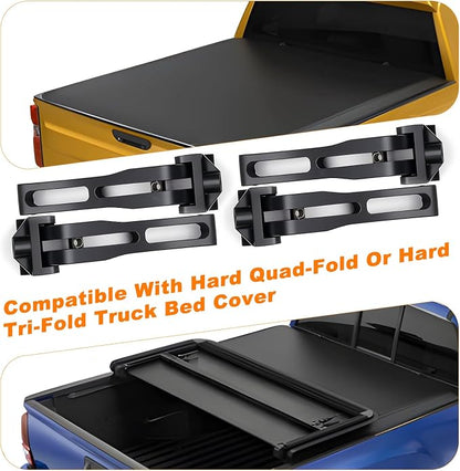 Truck Tonneau Cover Replacement Installation Accessory for Hard Tri-fold & Quad-fold Truck Bed Cover Include Nut, T-Bolt(T-bar), Tonneau Cover Clamp, 4X Rear Clamp
