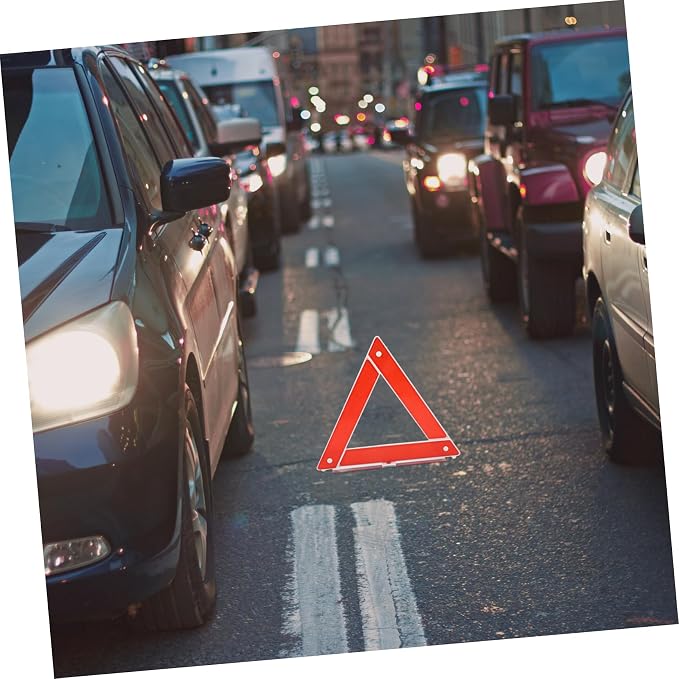 2pcs Foldable Emergency Triangle Sign Roadside Safety Warning Signs for Car Trucks